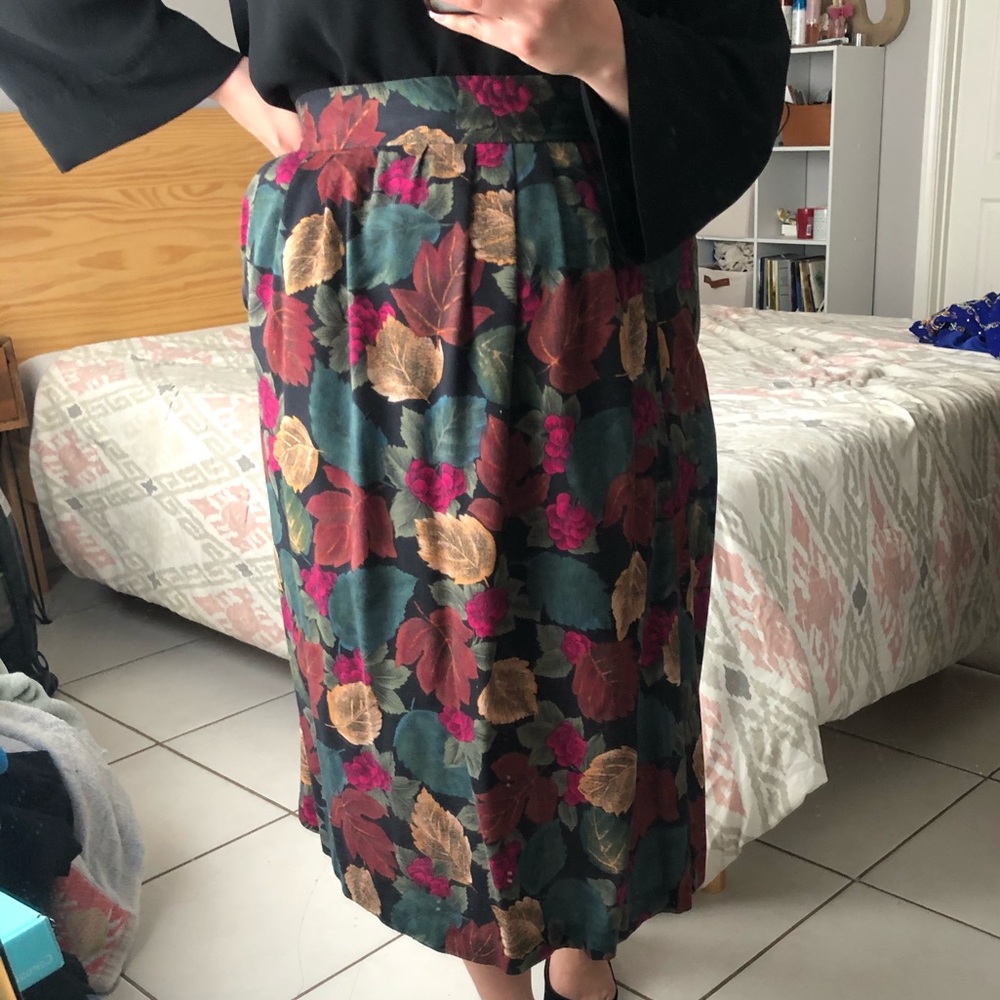 Fall Floral Midi Skirt